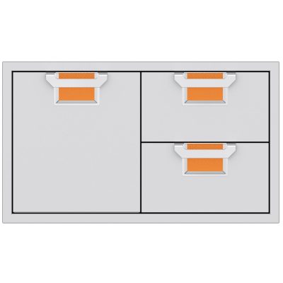 Aspire By Hestan 36-Inch Double Drawer And Single Storage Door Combo – Citra – AESDR36-OR