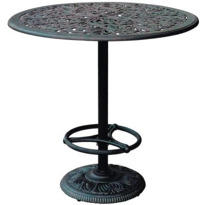 Darlee Series 80 42 Inch Cast Aluminum Pedestal Patio Bar Table