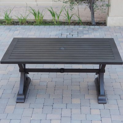 Darlee Brooklyn 67 X 39-Inch Cast Aluminum Patio Rectangular Dining Table