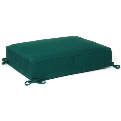 Sunbrella Canvas Forest Green Small Outdoor Replacement Ottoman Cushion W/ Piping By BBQGuys Signature