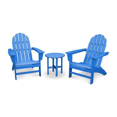 POLYWOOD Vineyard 3-Piece Adirondack Set – Pacific Blue