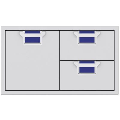 Aspire By Hestan 36-Inch Double Drawer And Single Storage Door Combo – Prince – AESDR36-BU