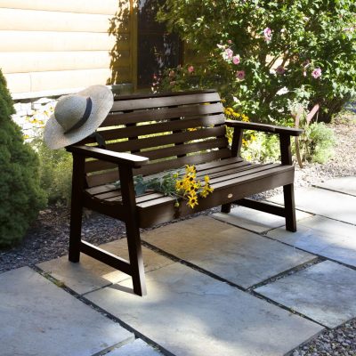 Lakeview Elm Pointe 4-Foot Garden Bench – Weathered Acorn