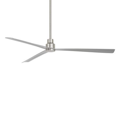 Minka-Aire Simple 65-Inch 3 Blade Entergy Star Outdoor Fan in Brushed Nickel Wet with Remote Control – F789-BNW