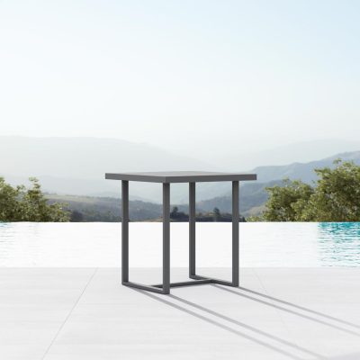 Pavia 35 Inch Charcoal Aluminum Counter Table By Azzurro Living