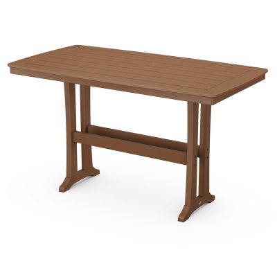 POLYWOOD Nautical Trestle 38 X 73-Inch Bar Table – Teak