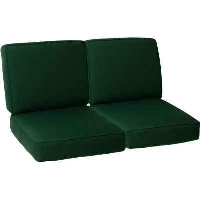 Sunbrella Canvas Forest Green 4 Piece Medium Outdoor Replacement Loveseat Cushion Set W/ Piping By BBQGuys Signature