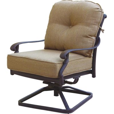 Darlee Santa Monica Cast Aluminum Patio Swivel Rocker Club Chair