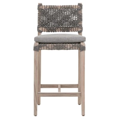 Blushing Bay Woven Rope Counter Bar Stool in Dove By Lakeview