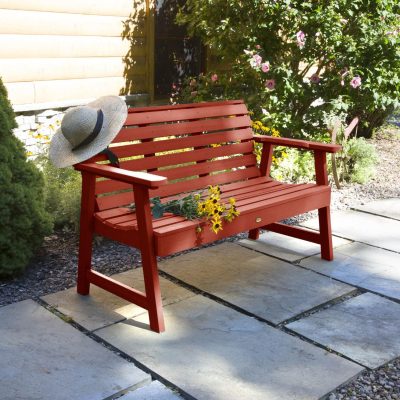 Lakeview Elm Pointe 4-Foot Garden Bench – Rustic Red