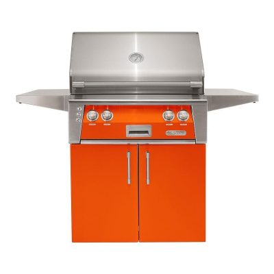 Alfresco ALXE 30-Inch Freestanding Natural Gas Grill With Rotisserie in Luminous Orange – ALXE-30C-NG-S2005