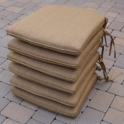 Darlee Sedona Replacement Dining Chair Cushion – Set of 6 – Sesame