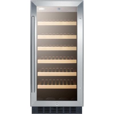 Summit 15-Inch 33 Bottle Wine Cooler – Stainless Steel / Black Cabinet – SWC1535B