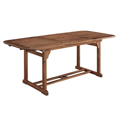 Ultimate Patio Horizon Way 55 X 35 Inch Rectangular Dark Brown Acacia Patio Dining Table W/ Extension