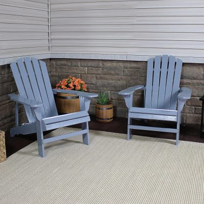 Ultimate Patio 2-Piece Wooden Adirondack Chair Set – Gray