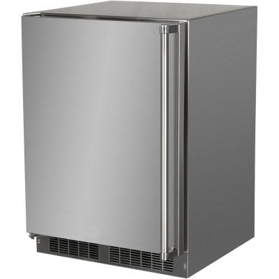 Marvel 24-Inch 5.1 Cu. Ft. Left Hinge Outdoor Rated Compact Refrigerator With Door Storage – MORE224SS51A