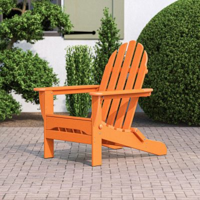 POLYWOOD Classic Folding Adirondack Chair – Tangerine