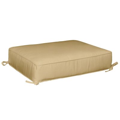 Sunbrella Canvas Wheat Large Outdoor Replacement Ottoman Cushion W/ Piping By BBQGuys Signature