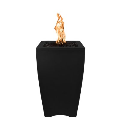 Baston 33 Inch Match Light Square GFRC Concrete Propane Fire Pillar in Black By The Outdoor Plus