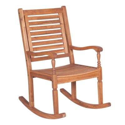 Ultimate Patio Cozy View Acacia Patio Rocking Chair – Brown