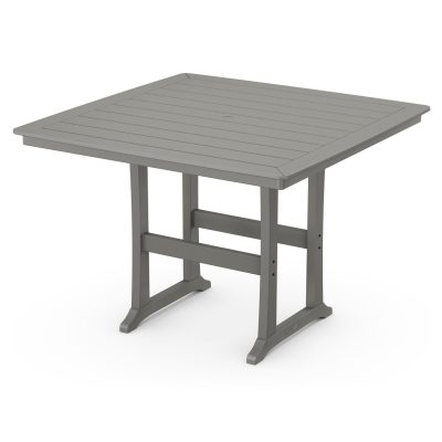 POLYWOOD Nautical Trestle 59-Inch Bar Table – Slate Grey