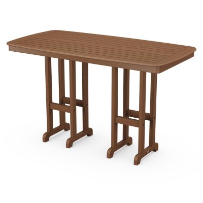 POLYWOOD Nautical 37 X 72-Inch Bar Table – Teak