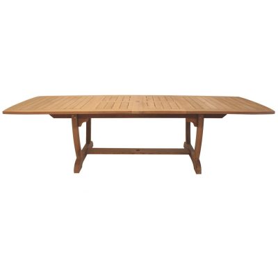 Gala 84 X 43 Inch Rectangular Teak Patio Dining Table W/ Double Extensions By Royal Teak Collection