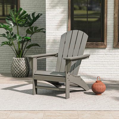 POLYWOOD Nautical Adirondack Chair – Slate Grey