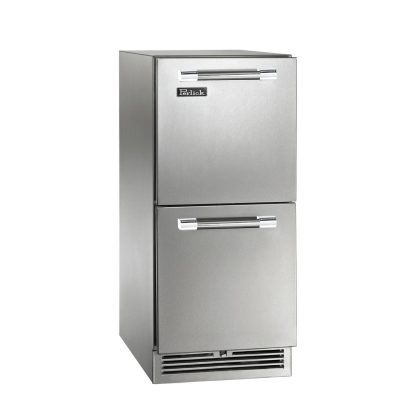 Perlick 15-Inch Signature Series Stainless Steel Drawer Outdoor Refrigerator w/ Door Lock – HP15RO-4-5DL