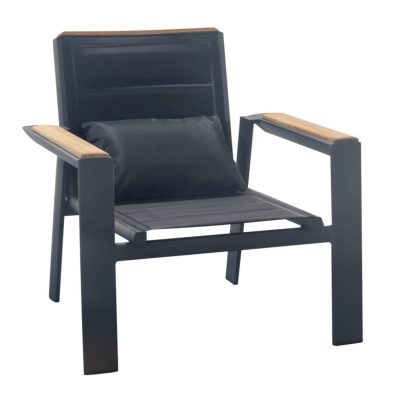 HIGOLD GENEVA 2 Pc Aluminum Club Chair in Nero By HIGOLD