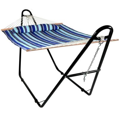 Ultimate Patio Quilted Double Hammock w/ Universal Stand – Catalina Beach