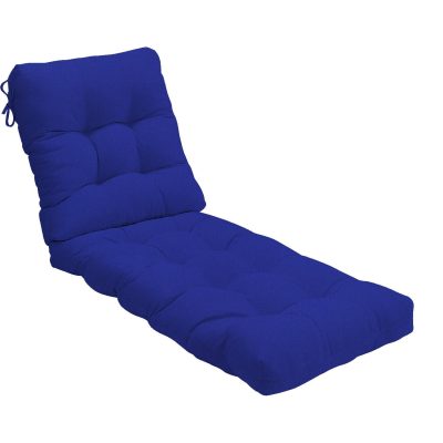 Sunbrella Canvas True Blue Extra Long Outdoor Replacement Chaise Lounge Cushion By BBQGuys Signature