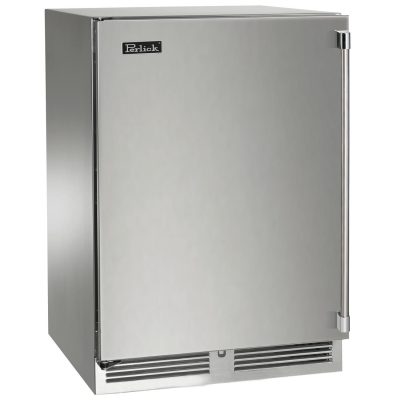 Perlick 24-Inch Signature Series Marine & Coastal Series Stainless Steel Outdoor Refrigerator – Left Hinge – HP24RM-4-1L