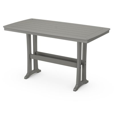 POLYWOOD Nautical Trestle 38 X 73-Inch Bar Table – Slate Grey