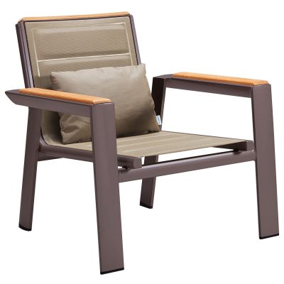 HIGOLD GENEVA 2 Pc Aluminum Club Chair in Latte By HIGOLD