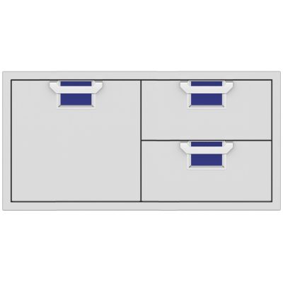 Aspire By Hestan 42-Inch Double Drawer And Single Storage Door Combo – Prince – AESDR42-BU