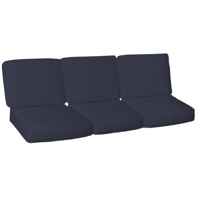 Sunbrella Spectrum Indigo 6 Piece Medium Outdoor Replacement Sofa Cushion Set W/ Piping By BBQGuys Signature