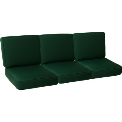 Sunbrella Canvas Forest Green 6 Piece Large Outdoor Replacement Sofa Cushion Set W/ Piping By BBQGuys Signature