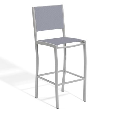 Travira Composite Sling & Aluminum Bar Stool in Flint/Slate By Oxford Garden