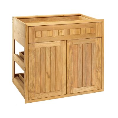 Pacific Teak Millworks 30 Inch Cottage Panel 1 Drawer/2 Door Combo W/ 2 Rollout Trays