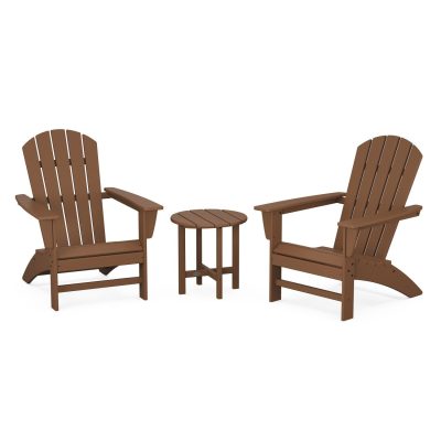 POLYWOOD Nautical 3-Piece Adirondack Set – Teak