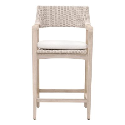 Laurabelle Wicker Counter Bar Stool in White Speckle By Lakeview