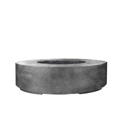 Stoneview 80 Inch Round GFRC Concrete Propane Fire Bowl in Pewter By Lakeview Outdoor Designs