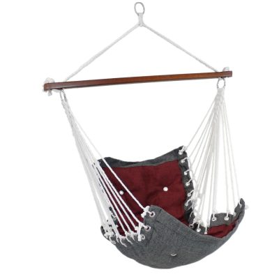 Ultimate Patio Tufted Victorian Hanging Hammock Swing – Red