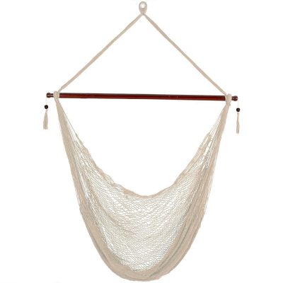 Ultimate Patio Extra Large Hanging Cabo Hammock Chair – Cream