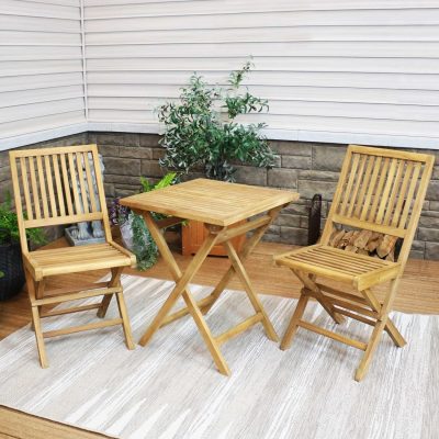 Ultimate Patio Nantasket 3-Piece Outdoor Wooden Bistro Set