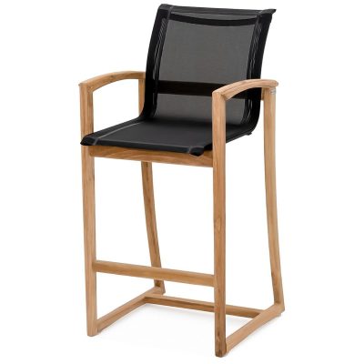 Capri Sling Bar Chair in Black By Teak + Table