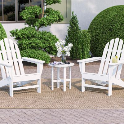 POLYWOOD Classic Adirondack 3-Piece Set – White