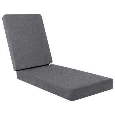 Sunbrella Cast Slate Extra Long Outdoor Replacement Chaise Lounge Cushion W/ Knife Edge By BBQGuys Signature