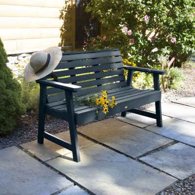 Lakeview Elm Pointe 4-Foot Garden Bench – Federal Blue